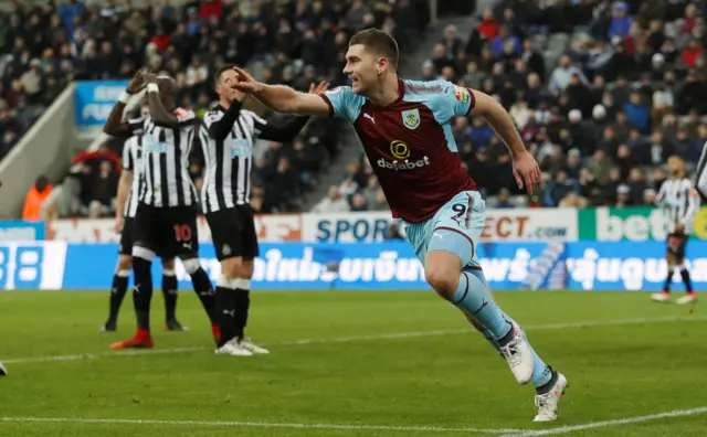 Sam Vokes involved in the Burnley equaliser