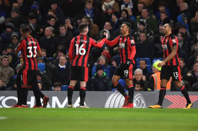 Bournemouth players celebrate