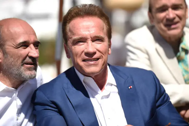 Arnold Schwarzenegger attends photocall for 'Wonders of the Sea 3D' during the 70th annual Cannes Film Festival at Nikki Beach on May 20, 2017 in Cannes, France.