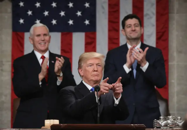 Trump basks in the warm applause at the end