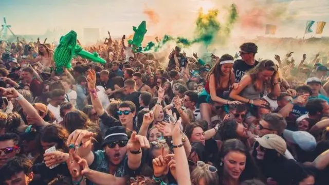 Festival-goers at Boardmasters