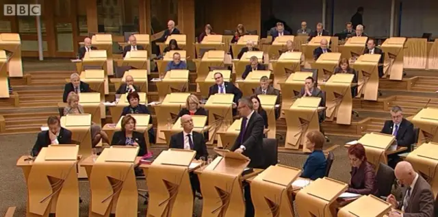 Derek Mackay name checks Patrick Harvie at the start of his speech