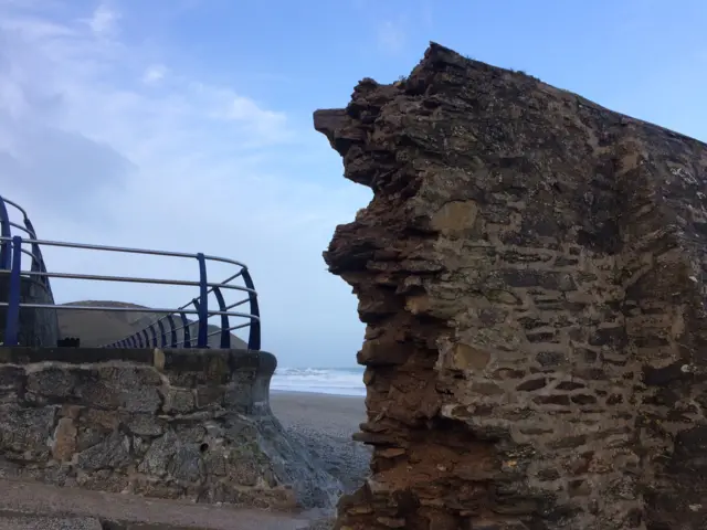 Portreath harbour wall