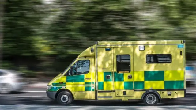 Ambulance in transit.