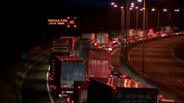 Delays on the M5 in Worcestershire