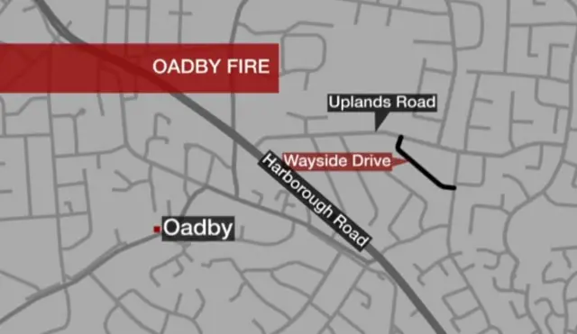 Oadby fire map