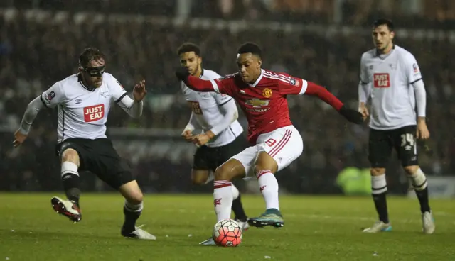 Derby County v Man Utd in January 2016