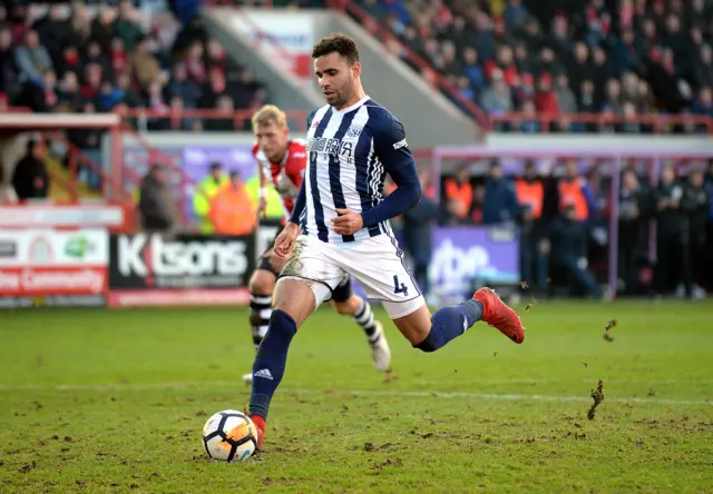 West Bromwich Albion"s Hal Robson-Kanu misses a penalty against Exeter