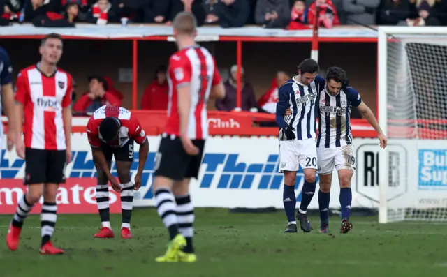 Jay Rodriguez celebrates West Brom's second