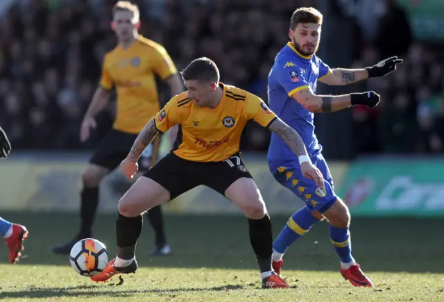 Scott Bennett in action for Newport