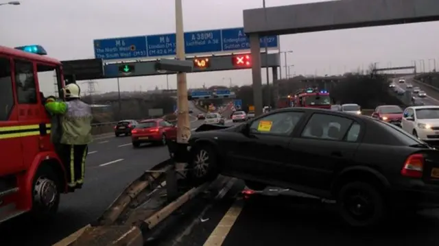 Car crashed into lamppost