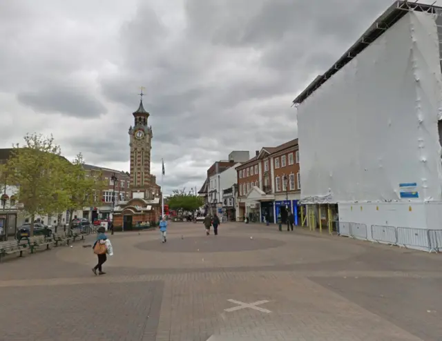 Epsom High Street and clock tower