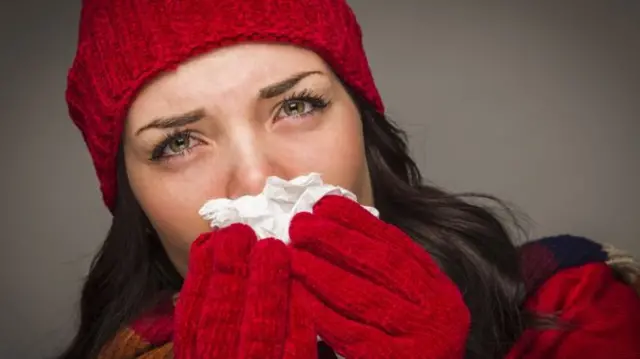 Woman with a cold