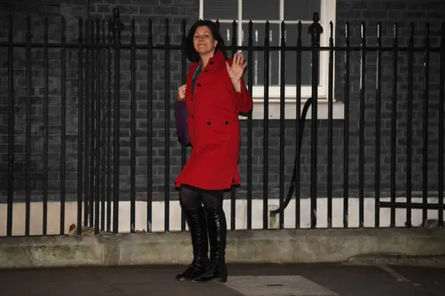 Claire Perry arriving outside No 10