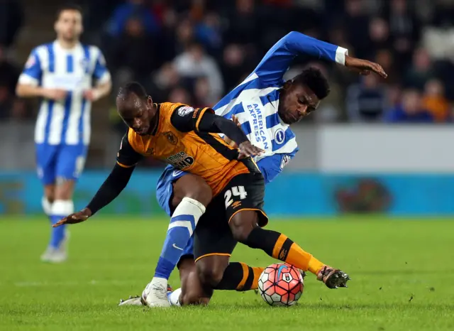 Brighton against Hull City in the FA Cup in January 2016