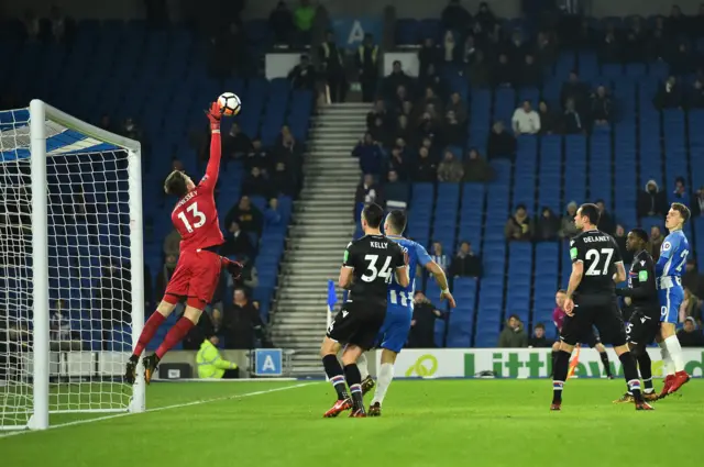 Brighton and Crystal Palace in action at the Amex Stadium