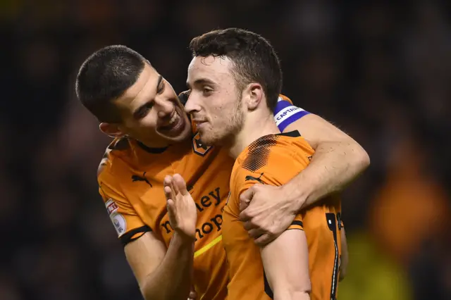 Conor Coady and Diogo Jota of Wolves