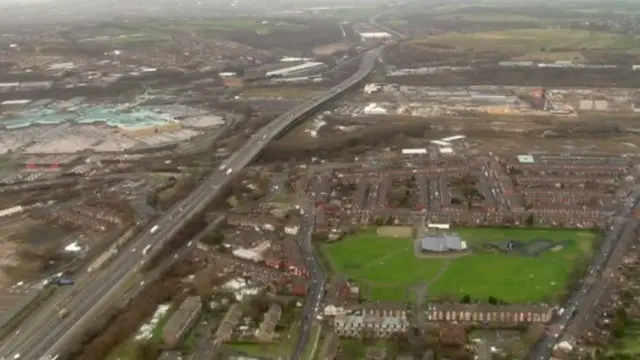 South Yorkshire aerial view