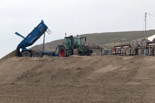 The work is being carried out outside the Watering Hole pub