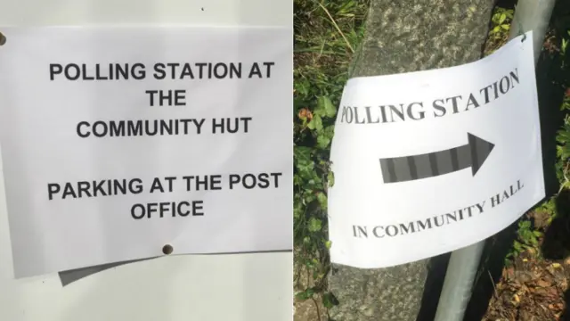 hut or hall signs