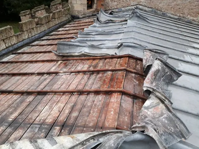 Damaged roof