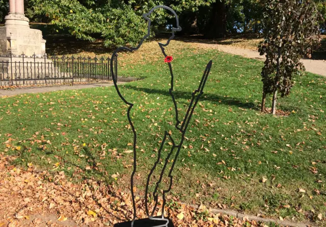 One of the sculptures in the park