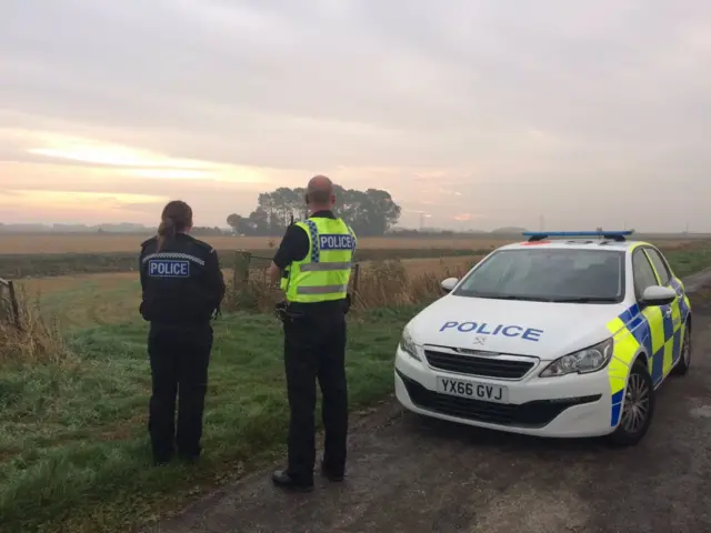 Police at the scene of fatal plane crash