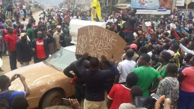 Demonstrators in Cameroon