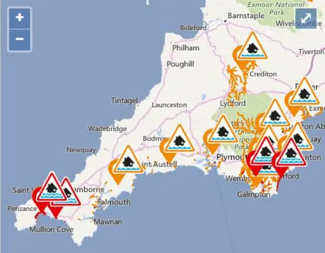 Flood warnings and alerts