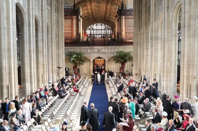 Guests take their seats in St George's Chapel