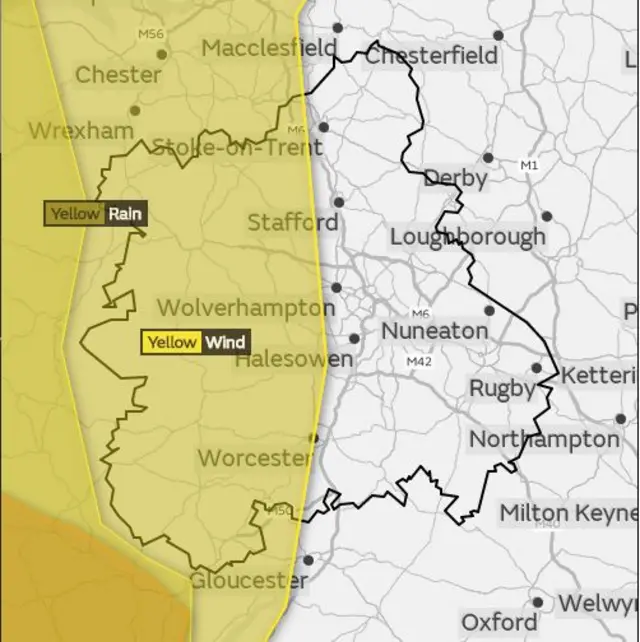 Wind warning map