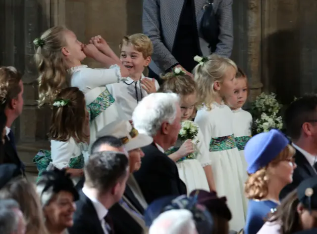 Prince George among the pageboys and bridesmaids