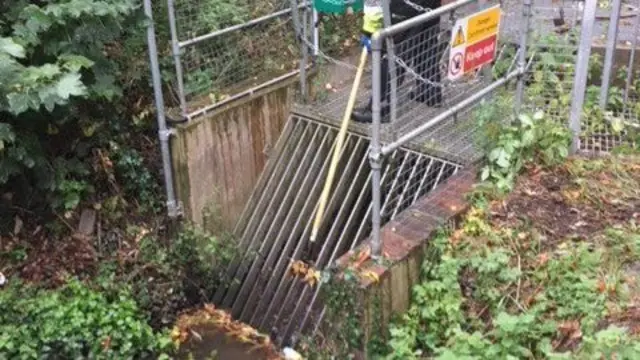 A grill being cleared