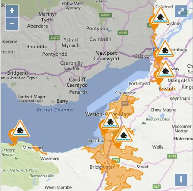 Flood alert map