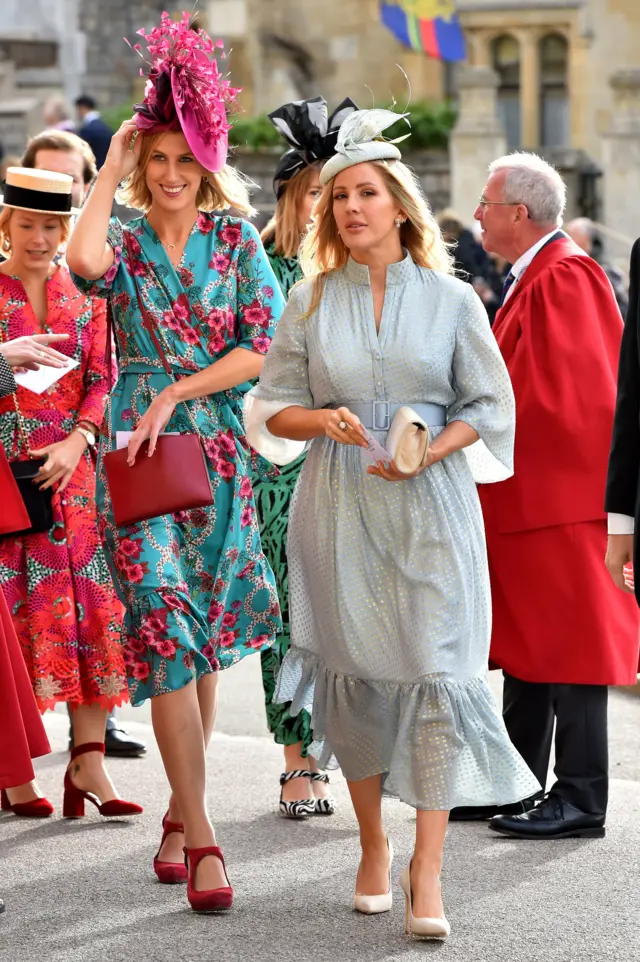 Ellie Goulding (right) arrives for the royal wedding