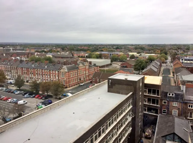 The view from the top of the K2 Building