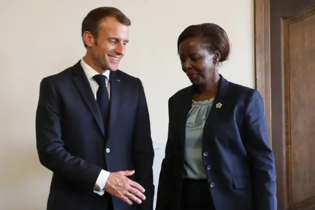 French President Emmanuel Macron meets with newly elected Secretary General of the International Organisation of French-speaking countries (OIF