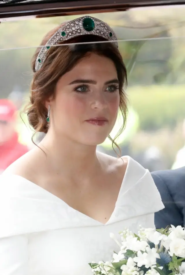 The bride Princess Eugenie of York arrives