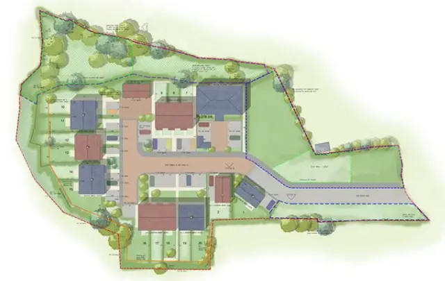 Plan of new homes in Longburton