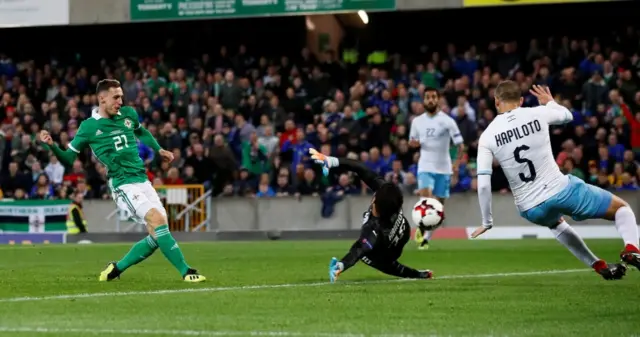 Gavin Whyte scored on his international debut for Northern Ireland against Israel