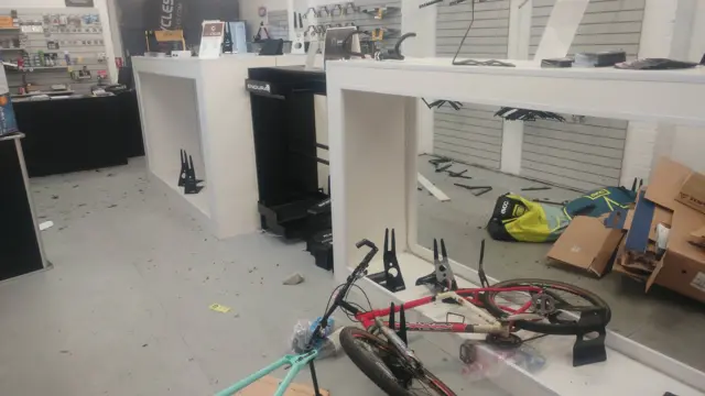 Unit Cycles Ltd shop floor after theft