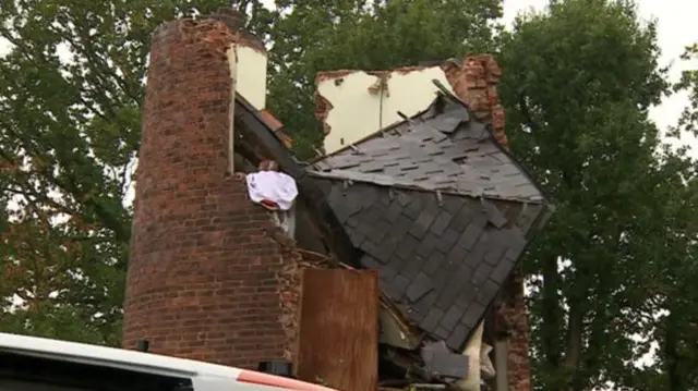 The windmill the day after the alleged explosion