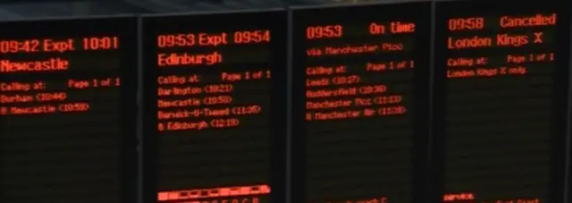 Train departure board