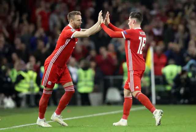 Chris Gunter and Harry Wilson