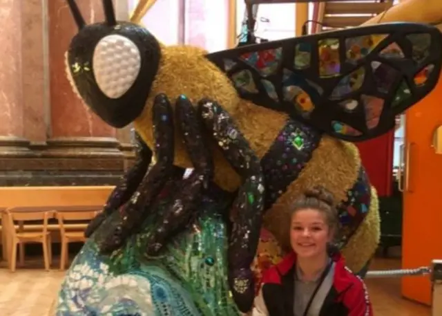 Amelia with bee