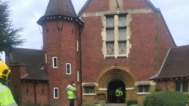 Emergency services outside the building