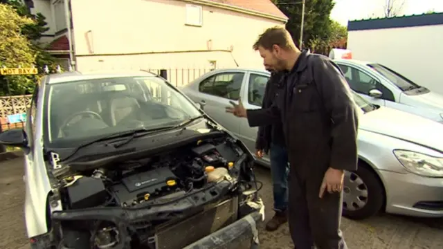 Parts stripped from front of Corsa