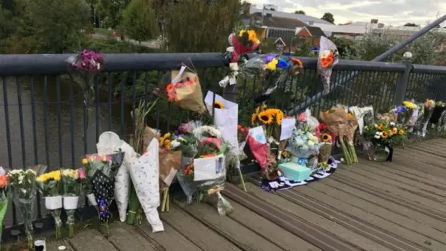 Flowers left at scene