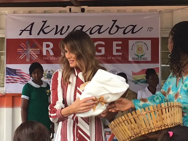 Mrs Trump at an open-air clinic at Accra's Ridge Hospital