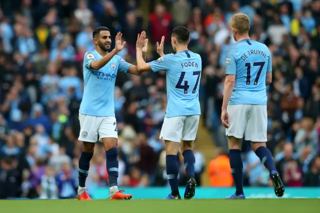 Riyhad Mahrez, Phil Foden and Kevin De Bruyne